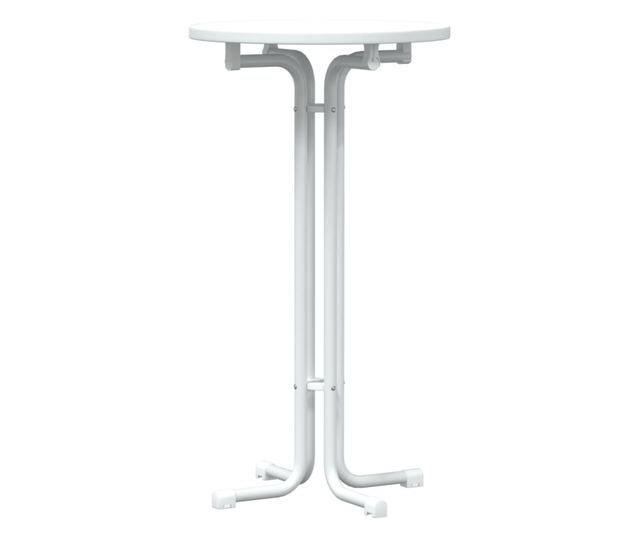 fehér étkezőasztal szerelt fa és acél Ø60x110 cm