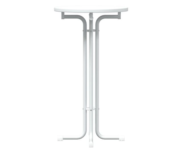 fehér étkezőasztal szerelt fa és acél Ø60x110 cm