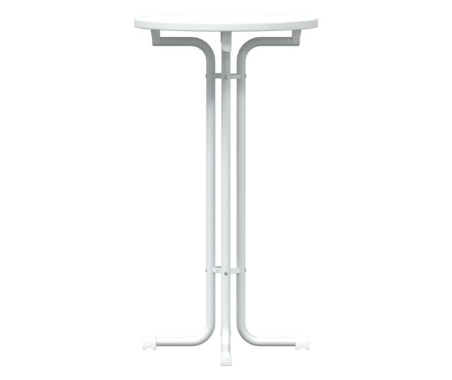 fehér étkezőasztal szerelt fa és acél Ø60x110 cm