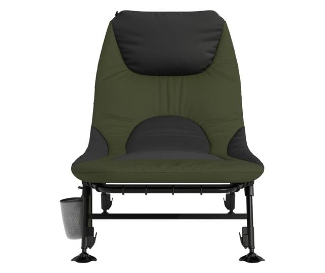 zöld összecsukható horgászágy állítható sárgyűjtő lábakkal