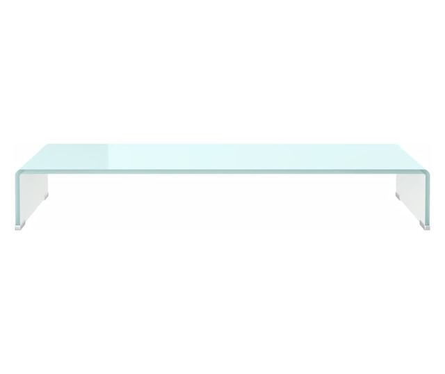 Staklo stalak za TV/monitor, bijelo, 90x30x13 cm