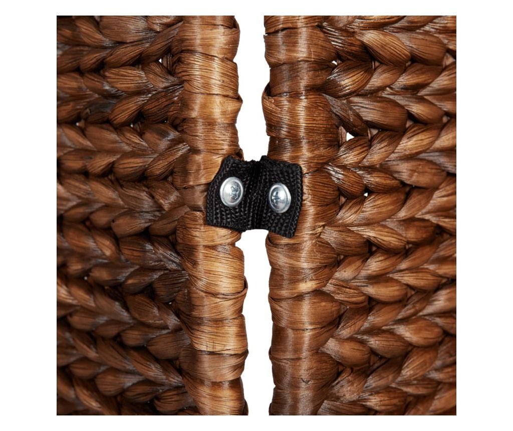 Кафяв разделител за стая от 3 пана от водна хиацинт, 122x180 см - 7