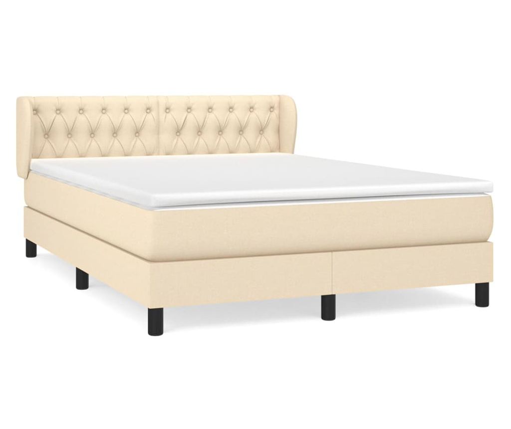 Боксспринг легло с матрак, крем, 140x200 см, текстил - 2