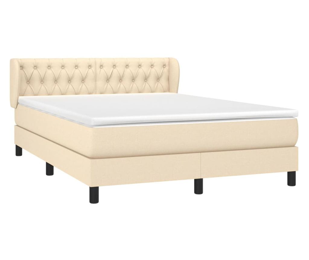 Боксспринг легло с матрак, крем, 140x200 см, текстил - 3