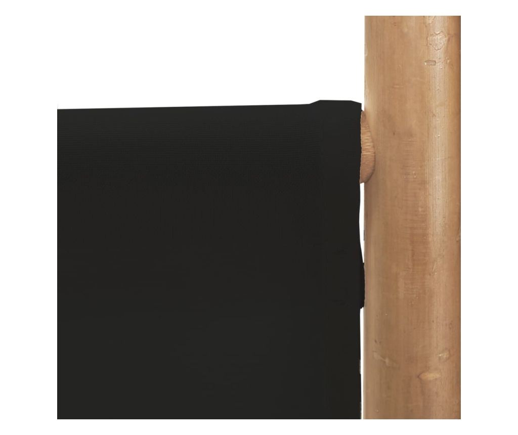 5-панелен сгъваем разделител за стая 200 см бамбук и плат - 8