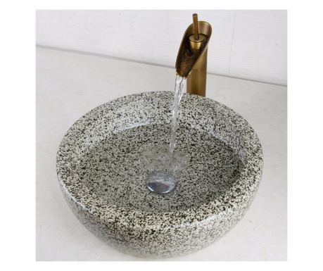 Sada dřezu a baterie Blackswan, typ M101, šedá/černá, 40,5 cm