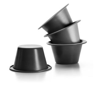 4 pudingformából álló készlet Ibili, acél, 8x5 cm, fekete