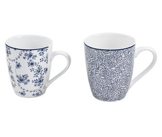 Sada 2 hrnků Ibili Armonia, porcelán, 8,8 x 10,4 cm, 360 ml, modrá