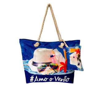 Geanta de plaja mare, cu portofel si buzunar interior KD2431