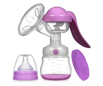 Ръчна помпа за бутилка кърма за естествено хранене, Linovit®, 150ml, Pink