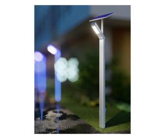 Stalp LED Iluminat Stradal, Cu Panou Solar, Lumina Rece, 30W, 3.5m, Gri