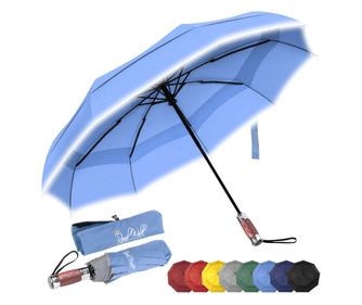 Umbrela de Lux pliabila „Royal Walk", cu Deschidere si Inchidere Automata, Pentru femei si barbati, Uscare rapida, 103cm, Albast