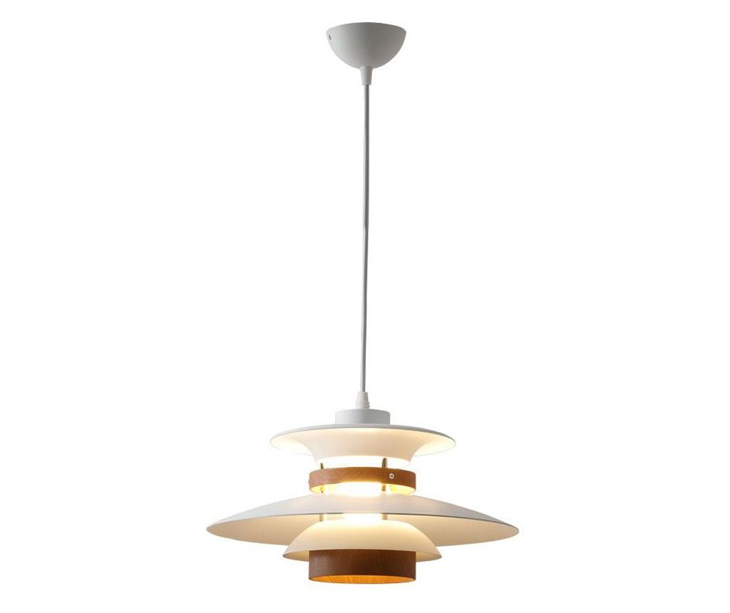 RFAN Pendant Light, Model C839/1, 1 X E27, Adjustable Height, White/Brown