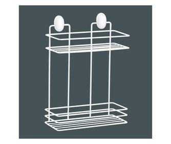 Poliță baie Metalife DB-719, 24x11x32.5 cm, 2 nivele, Alb