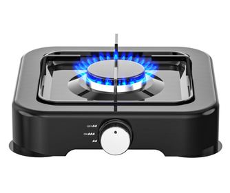 Plita cu un singur gaz Rosberg R51454C1, 2.2 kWh, 30 mbar, Otel carbon, Negru