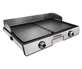 Gastroback Elektromos grill, plancha és grill, 42 x 28 cm, 2 cserélhető felület, 6 hőmérséklet fokozat, alumínium lemezek, fröcc