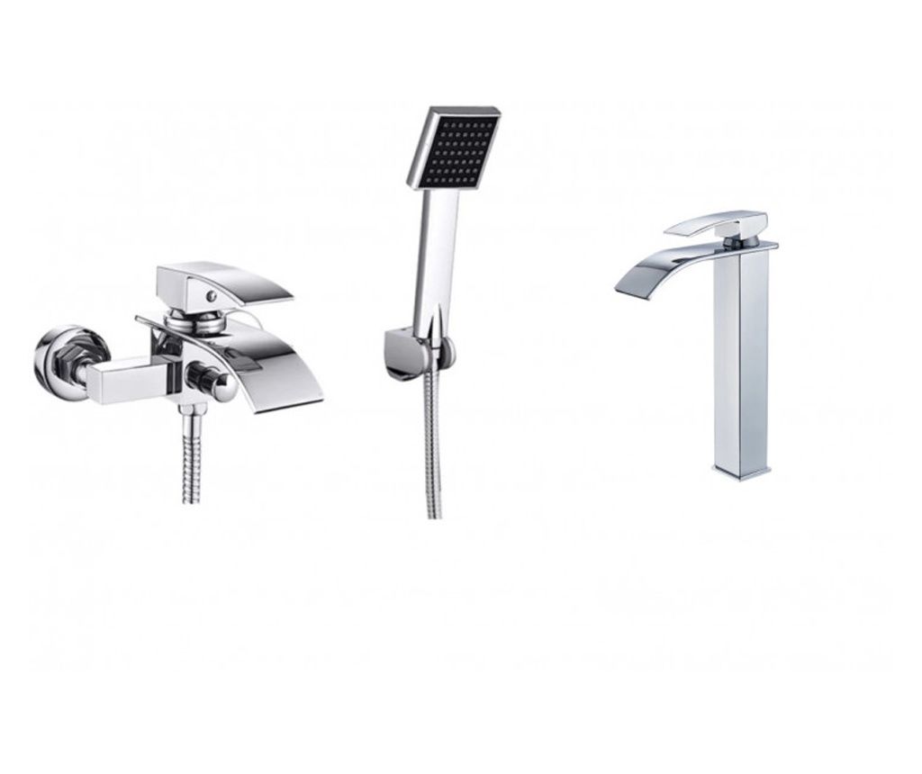 Basin and Sink Faucet Set, Blackswan, Type M85, Glossy Chrome Finish, 30 cm Size
