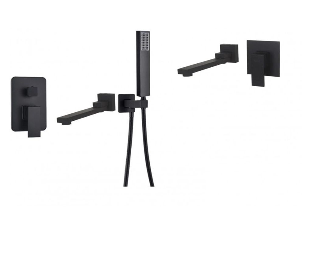 Blackswan Sink and Bathtub Faucet Set, M73 Type, Matte Black, 21.2 cm