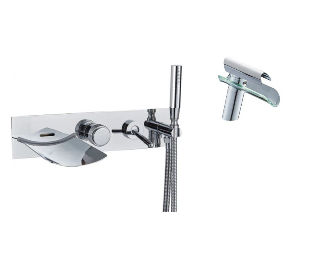 Blackswan Sink and Bathtub Faucet Set, M63 Type, Glossy Chrome, 40.7 cm