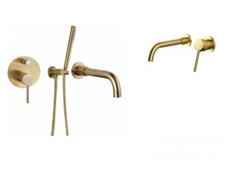 Blackswan Komplet pip za umivalnik in kad, tip M69, mat zlata, 20 cm