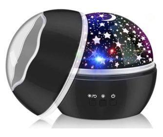 Lampa de Veghe Portabila pentru Copii, cu Proiector, 2 filme de Proiectie, Alimentare USB, Negru
