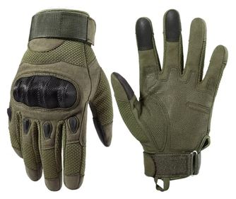 Manusi Tactice Combat, Touchscreen, Microfibra/Piele Eco, marime L, Verde Militar