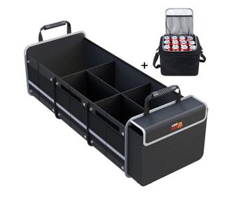 Organizator portbagaj auto & Lada frigorifica, Linomag®, Impermeabil, Pliabil, Multifunctional, Negru, 90x35x30cm