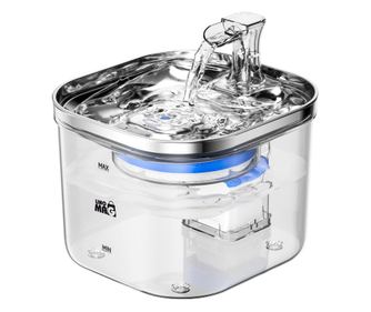 Dispenser apa automat, tip fantana pentru pisici si caini, Linomag®, Purificare si filtrare a apei, Otel inoxidabil, Reglare deb
