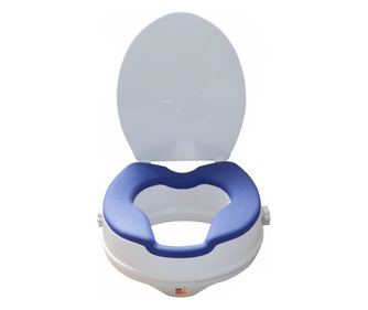 Inaltator WC cu capac Linomag®, 10 cm inaltime, Colac din PU moale & confortabil, Sistem de prindere reglabil pentru vasul de to