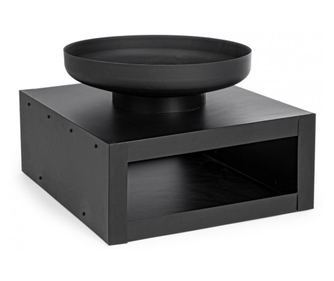 Fekete acél Efesto tűzrakó 70x70x38 cm