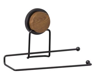 Suport hârtie bucătărie Metalife MGS-705W, 24.5x11x13 cm, Negru/Lemn
