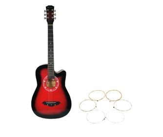 IdeallStore® Fa klasszikus gitár, húros szett mellékelve, 95 cm, piros