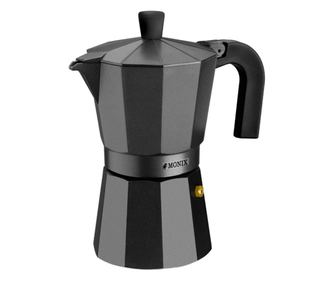 Espressor aragaz Monix Vitro, aluminiu, negru, 6 portii