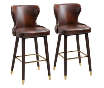 Set 2 scaune bar, stil industrial, 52x53x101cm, maro