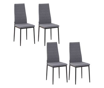 Комплект от 4 стола, метална рамка с тапицерия, 41x50x97 см