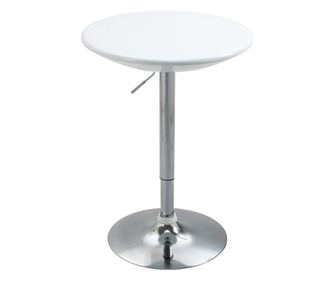 Кръгла бар маса с въртящ се плот, регулируема височина, стоманена основа