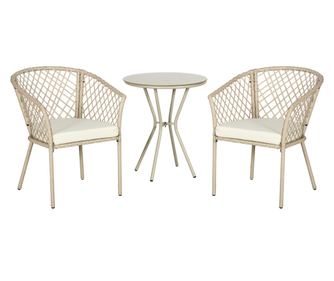 Комплект градински мебели от ратан, 3 части