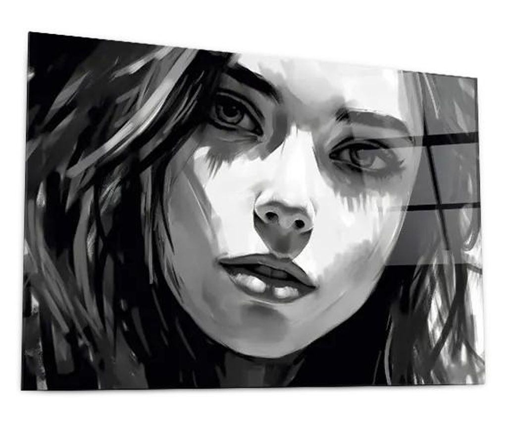 Tablou Sticla, Grey Woman Painting, 80x120cm