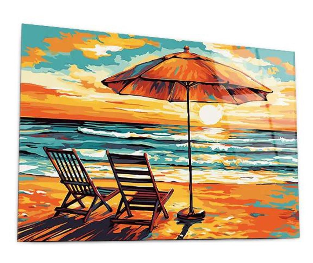 Tablou Sticla, Chair Sunset View, 70x100cm