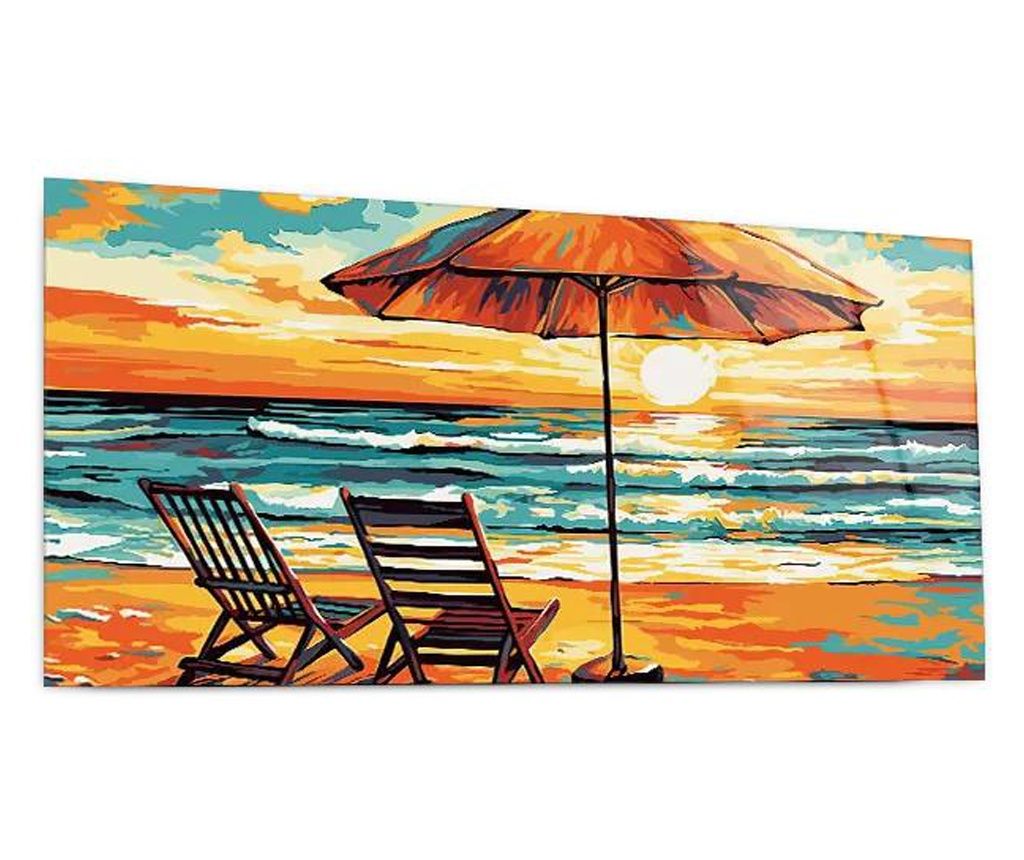 Tablou Sticla, Chair Sunset View, 60x120cm