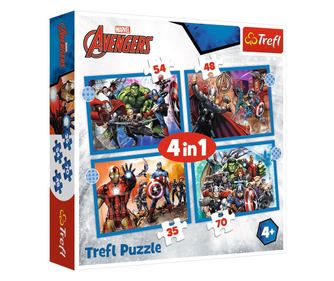 PUZZLE TREFL 4IN1 MAŠČEVALCI - POGUMNI MAŠČEVALCI