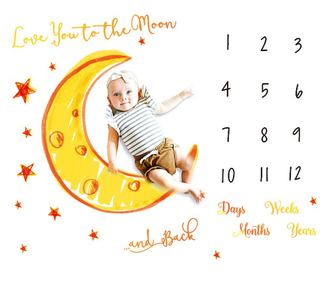 Ćebad za Milestone za nezaboravne fotografije Luna Galbena Drool