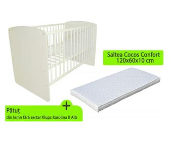 Κρεβάτι KLUPS Karolina II Λευκό + Στρώμα 10 MyKids Confort II