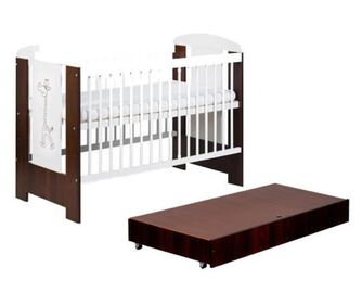 Κρεβάτι παιδικό ξύλινο με συρτάρι Little GIRAFFE Wenge