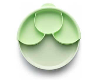 Set za diverzifikacijo hrane za dojenčke Miniware Healthy Meal, 100 % iz naravnih biorazgradljivih materialov, 3 kosi, Keylime