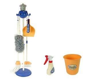 Set de curatenie pentru copii, din plastic cu 7 accesorii, LeanToys, 9414