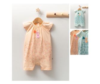 Poletna pajac za dojenčke Peacock, Tongs baby (Velikost: 3-6 mesecev, Barva: losos)