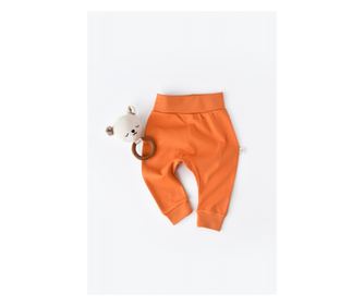 Детски панталони BabyCosy от органичен памук, унисекс, оранжеви (Размер: 18-24 месеца)