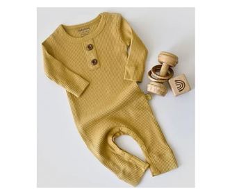 Salopeta cu maneca lunga si pantaloni lungi din bumbac organic si modal - Sofran BabyCosy (Marime: 0-3 Luni)