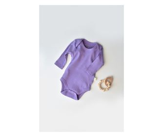 Body Bebe Unisex z dolgimi rokavi iz 95 % organskega bombaža s 5 % elastana - vijolična, BabyCosy (velikost: 12-18 mesecev)